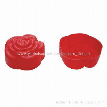 Silicone Rose Cupcake Cups, Sized 7.3x7x3.2cm